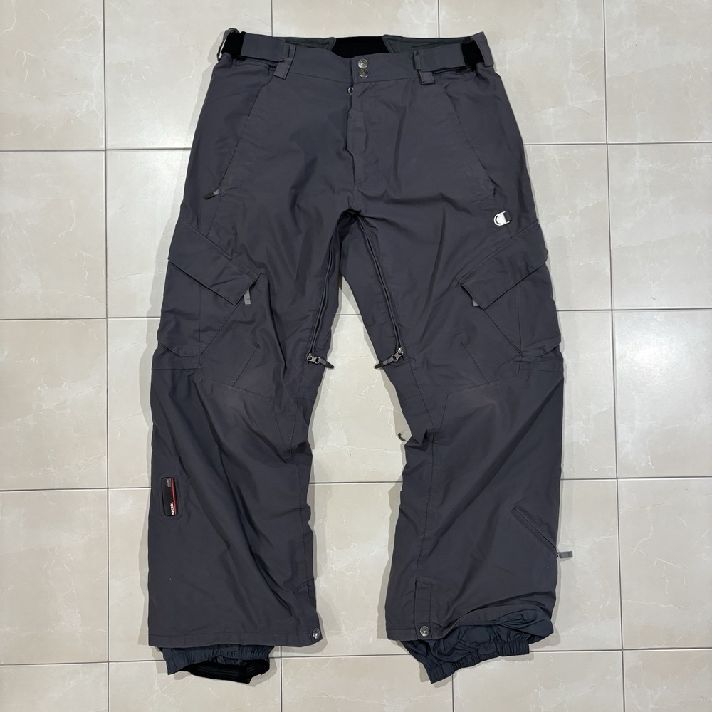 Vintage Sessions Snowboard Pants Ski Men's XL Gray Y2K 90s Waterproof Baggy